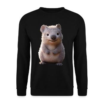 Wombat Australien Beuteltier Süßer Wombat - Unisex Pullover - Schwarz - Vorne - Alina (178cm) & Michal (187cm)