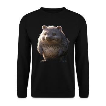 Wombat Australien Beuteltier Süßer Wombat - Unisex Pullover - Schwarz - Vorne - Alina (178cm) & Michal (187cm)