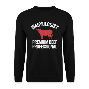 Wagyulogist Wagyu Beef Grill Master Japan Steak - Unisex Sweatshirt - black - Front - Alina (178cm) & Michal (187cm)