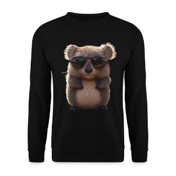 Wombat Australien Beuteltier Süßer Wombat - Unisex Pullover - Schwarz - Vorne - Alina (178cm) & Michal (187cm)