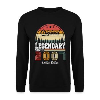 2007 Vintage Born 2007 Vintage Birthday Gift - Unisex Sweatshirt - black - Front - Alina (178cm) & Michal (187cm)