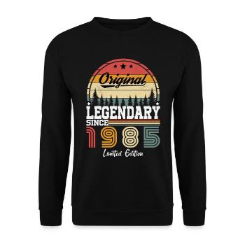 1985 Vintage Original 1985 Geburtstagsgeschenk - Unisex Pullover - Schwarz - Vorne - Alina (178cm) & Michal (187cm)