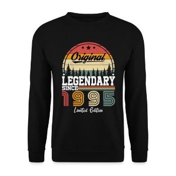 1995 Vintage Geboren 1995 Geburtstagsgeschenk - Unisex Pullover - Schwarz - Vorne - Alina (178cm) & Michal (187cm)