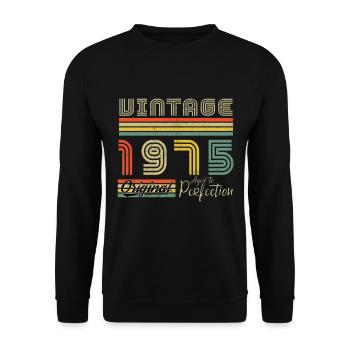 1975 Anniversaire vintage rétro né en 1975 - Sweat-shirt Unisexe - noir - Devant - Alina (178cm) & Michal (187cm)