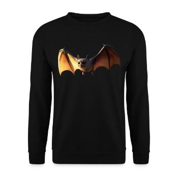 Fledermaus Flughund Vampir Bat Süße Fledemäuse - Unisex Pullover - Schwarz - Vorne - Alina (178cm) & Michal (187cm)