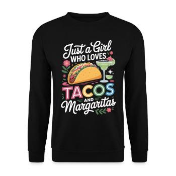 Tacos and Margaritas Girls Shirt - Unisex Sweatshirt - black - Front - Alina (178cm) & Michal (187cm)