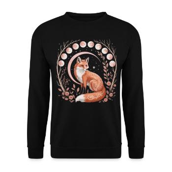 Chemise Magic Fox Phases de Lune - Sweat-shirt Unisexe - noir - Devant - Alina (178cm) & Michal (187cm)