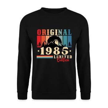 1985 Vintage Original 1985 Geburtstagsgeschenk - Unisex Pullover - Schwarz - Vorne - Alina (178cm) & Michal (187cm)