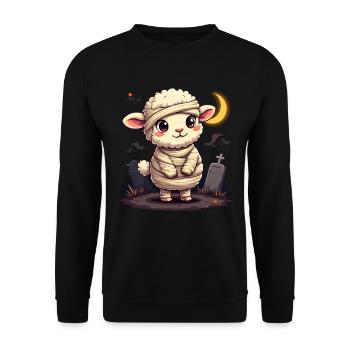 Mummy Sheep Halloween shepp Baa oooh! - Unisex Sweatshirt - black - Front - Alina (178cm) & Michal (187cm)