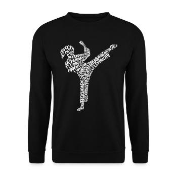 Taekwondo Martial Arts Typography Girls Karate - Unisex Sweatshirt - black - Front - Alina (178cm) & Michal (187cm)
