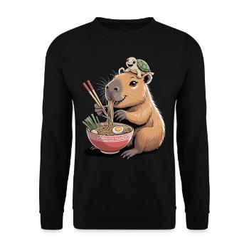 Cute capybara, ramen, turtle, capybara - Unisex Sweatshirt - black - Front - Alina (178cm) & Michal (187cm)