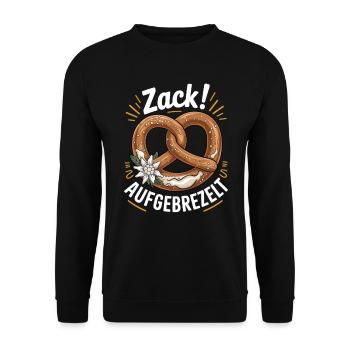 Zack aufgebrezelt - Unisex Pullover - Schwarz - Vorne - Alina (178cm) & Michal (187cm)