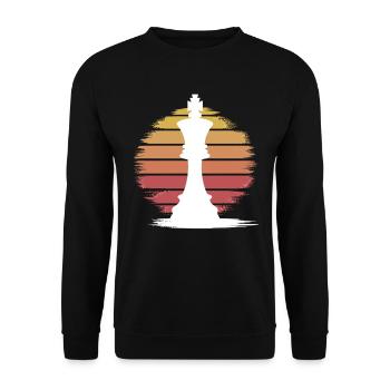 Chess King – Stylish Statement for Chess Love - Unisex Sweatshirt - black - Front - Alina (178cm) & Michal (187cm)