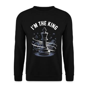 I’m the King – Chess Design - Unisex Pullover - Schwarz - Vorne - Alina (178cm) & Michal (187cm)