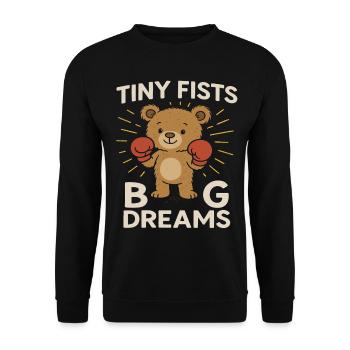 Small Fists Big Dreams Sports Goals Child - Unisex Sweatshirt - black - Front - Alina (178cm) & Michal (187cm)