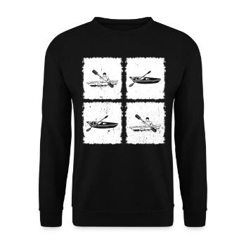 Watersports Kayaking Silhouette Canoeing Kayaker - Unisex Pullover - Schwarz - Vorne - Alina (178cm) & Michal (187cm)