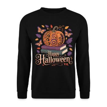 Magic pumpkin for Halloween - Unisex Sweatshirt - black - Front - Alina (178cm) & Michal (187cm)