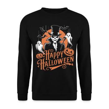 Squelette Gentleman Halloween - Sweat-shirt Unisexe - noir - Devant - Alina (178cm) & Michal (187cm)