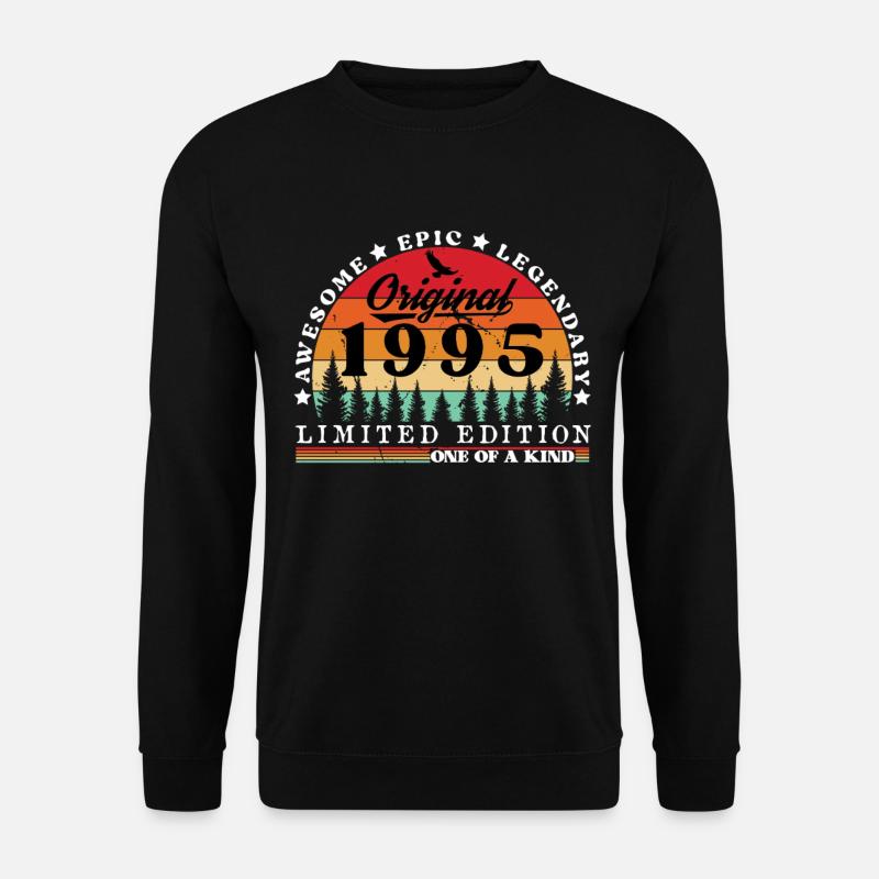 1995 Geburtstag Geboren im Jahrgang 1995 Retro. Editio - Unisex Pullover - Schwarz
