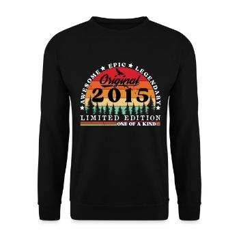 2015 Vintage Born 2015 Vintage Birthday Gift - Unisex Sweatshirt - black - Front - Alina (178cm) & Michal (187cm)