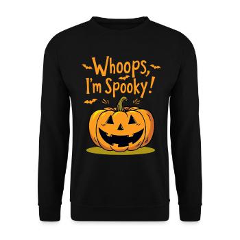 Whoops, I'm Spooky Halloween Pumpkin - Unisex Sweatshirt - black - Front - Alina (178cm) & Michal (187cm)