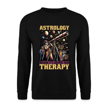 Astrology Because It's Cheaper Fortune Telling - Unisex Sweatshirt - black - Front - Alina (178cm) & Michal (187cm)