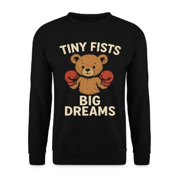Small Fists Big Dreams Sports Goals Child - Unisex Sweatshirt - black - Front - Alina (178cm) & Michal (187cm)