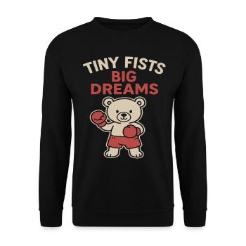 Small Fists Big Dreams Sports Goals Child - Unisex Sweatshirt - black - Front - Alina (178cm) & Michal (187cm)