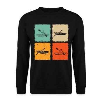 Kayaking Silhouette Canoeing Kayaker - Unisex Pullover - Schwarz - Vorne - Alina (178cm) & Michal (187cm)