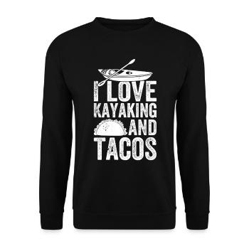 Funny Canoeing Kayaking - I love Kayaking and - Unisex Sweatshirt - black - Front - Alina (178cm) & Michal (187cm)