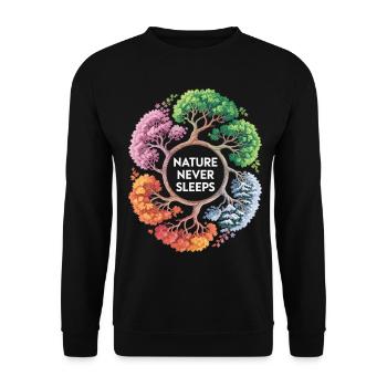 Baum des Lebens T-Shirt - Unisex Pullover - Schwarz - Vorne - Alina (178cm) & Michal (187cm)