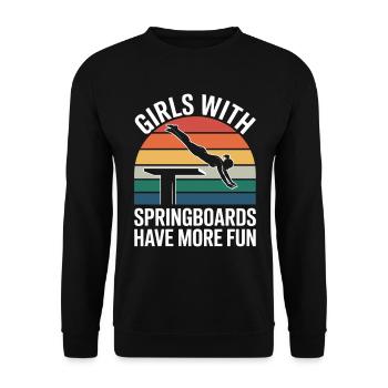 Diving diving board - Unisex Sweatshirt - black - Front - Alina (178cm) & Michal (187cm)
