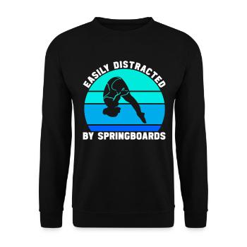 Kunstspringen Turmspringer Sprungbrett - Unisex Pullover - Schwarz - Vorne - Alina (178cm) & Michal (187cm)