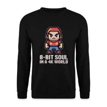 8‑Bit Soul in a 4K World - Unisex Pullover - Schwarz - Vorne - Alina (178cm) & Michal (187cm)