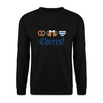 Bretzel, Bière, Bavière, Cheers- Volksfest design - Sweat-shirt Unisexe - noir - Devant - Alina (178cm) & Michal (187cm)