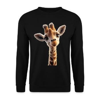 Girafe Afrique Amour Safari Nature sauvage Girafes mignonnes - Sweat-shirt Unisexe - noir - Devant - Alina (178cm) & Michal (187cm)
