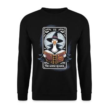 Geese Witches Tarot Reader Shirt - Unisex Sweatshirt - black - Front - Alina (178cm) & Michal (187cm)