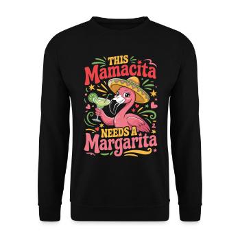 Mamacita Margarita Chemise Flamingo - Sweat-shirt Unisexe - noir - Devant - Alina (178cm) & Michal (187cm)