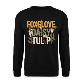 Floral Shirt Foxglove Daisy Tulip - Unisex Sweatshirt - black - Front - Alina (178cm) & Michal (187cm)