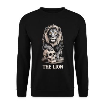 The Lion Totenkopf Shirt - Unisex Pullover - Schwarz - Vorne - Alina (178cm) & Michal (187cm)
