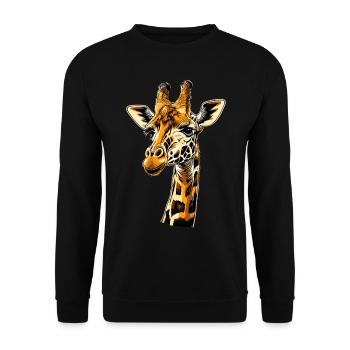 Girafe Afrique Amour Safari Nature sauvage Girafes mignonnes - Sweat-shirt Unisexe - noir - Devant - Alina (178cm) & Michal (187cm)