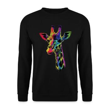 Girafe Afrique Amour Safari Nature sauvage Girafes mignonnes - Sweat-shirt Unisexe - noir - Devant - Alina (178cm) & Michal (187cm)