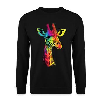 Girafe Afrique Amour Safari Nature sauvage Girafes mignonnes - Sweat-shirt Unisexe - noir - Devant - Alina (178cm) & Michal (187cm)