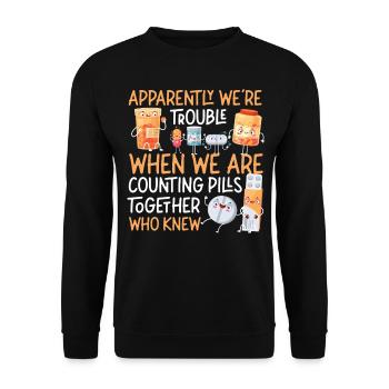 Technicien en pharmacie - Sweat-shirt Unisexe - noir - Devant - Alina (178cm) & Michal (187cm)