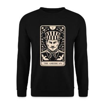 The American Tarot Shirt - Unisex Pullover - Schwarz - Vorne - Alina (178cm) & Michal (187cm)