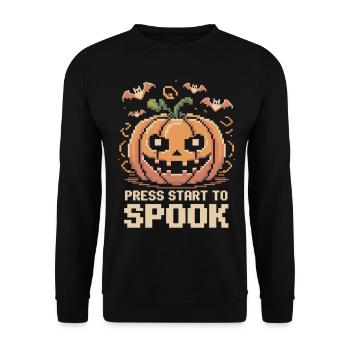 Gamer Halloween Citrouille - Sweat-shirt Unisexe - noir - Devant - Alina (178cm) & Michal (187cm)