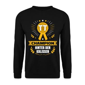 Turniertrottel - Champion hinter den Kulissen - Unisex Pullover - Schwarz - Vorne - Alina (178cm) & Michal (187cm)