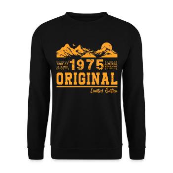 1975 Vintage Original 1975 Geburtstagsgeschenk - Unisex Pullover - Schwarz - Vorne - Alina (178cm) & Michal (187cm)