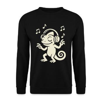 Chameleon Changing Colors with Music - Unisex Sweatshirt - black - Front - Alina (178cm) & Michal (187cm)