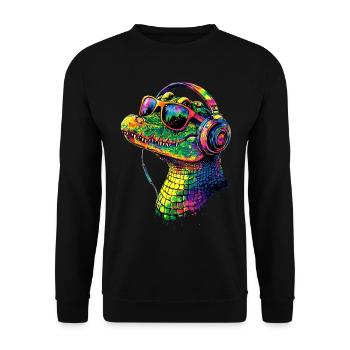 Crocodile Alligator Reptile Crocodile Love Crocodiles - Sweat-shirt Unisexe - noir - Devant - Alina (178cm) & Michal (187cm)